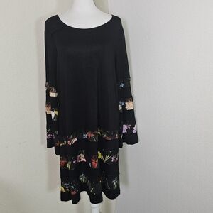Desigual Womens Dress Paloma Floral/Lace Bell Sleeves Fairycore Fairygoth